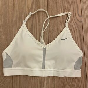 Nike Women's Ivory and Gray Sports Bra